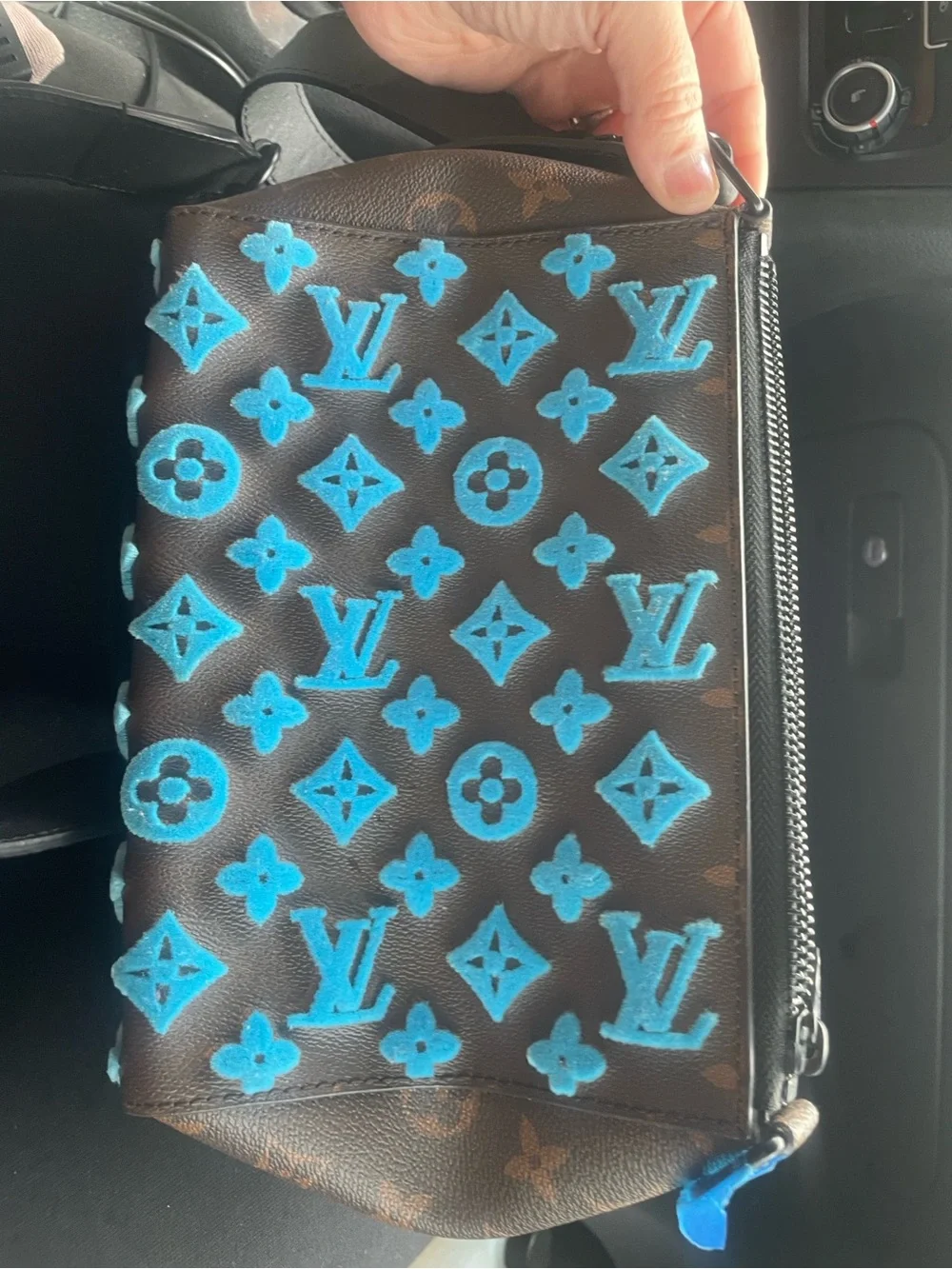 Louis Vuitton Triangle Messenger Bright Turquoise Tuffetage Monogram COLLECTORS